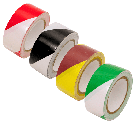 JVCC Hazard Warning Tape [6 mils thick] (HZ-8): 2 in. (48mm actual) x 36 yds. / Assorted (4 patterns) 4-pack