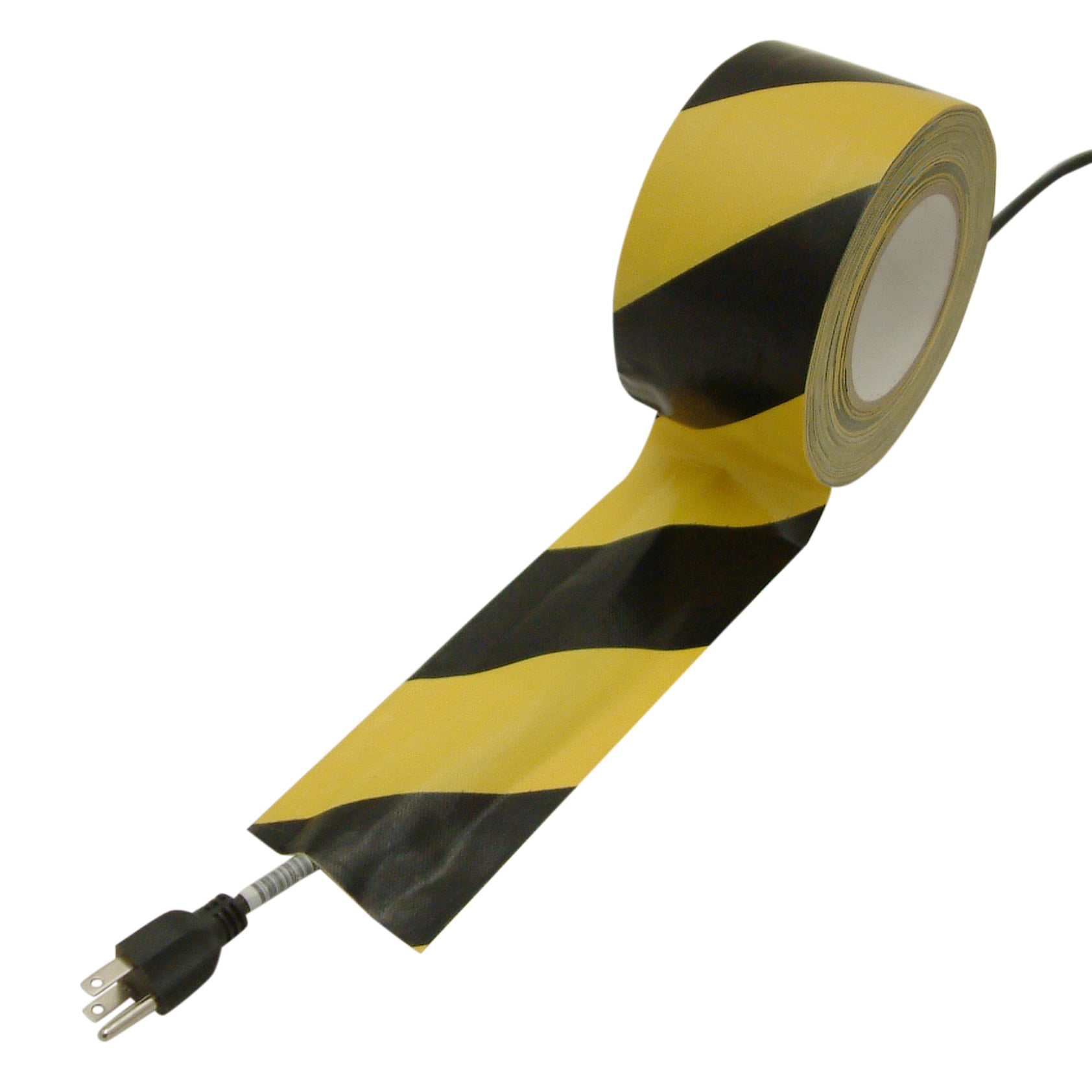 JVCC J70-WL Cable Zone Duct Tape: 4 in x 39.4 yds. (Black with Yellow stripes)