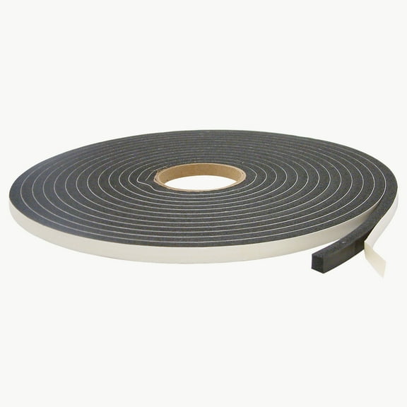 JVCC Low-Density PVC Foam Tape [Single-Sided, Closed Cell] (SCF-01): 1/2 in. x 30 ft. x 3/8 in. thick (Black)