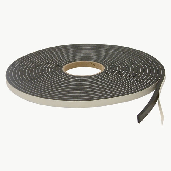 JVCC Low-Density PVC Foam Tape [Single-Sided, Closed Cell] (SCF-01): 1/2 in. x 420 in. x 1/4 in. thick (Black)