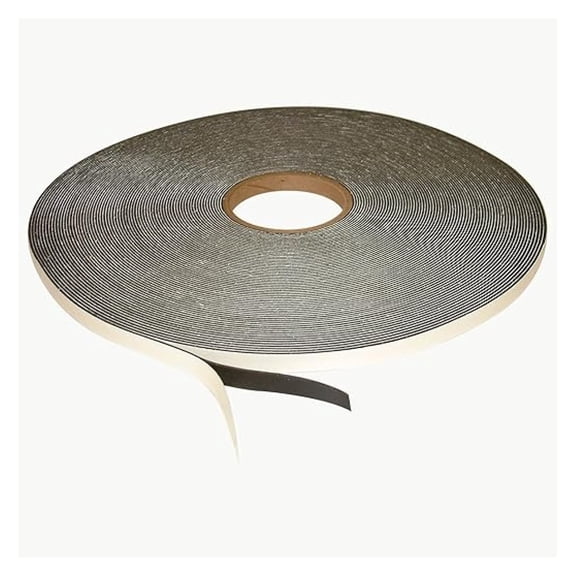 JVCC Low-Density PVC Foam Tape Single-Sided, Closed Cell, (SCF-01), 1/2 in. x 50 yds. x 1/16 in. Thick (Black)