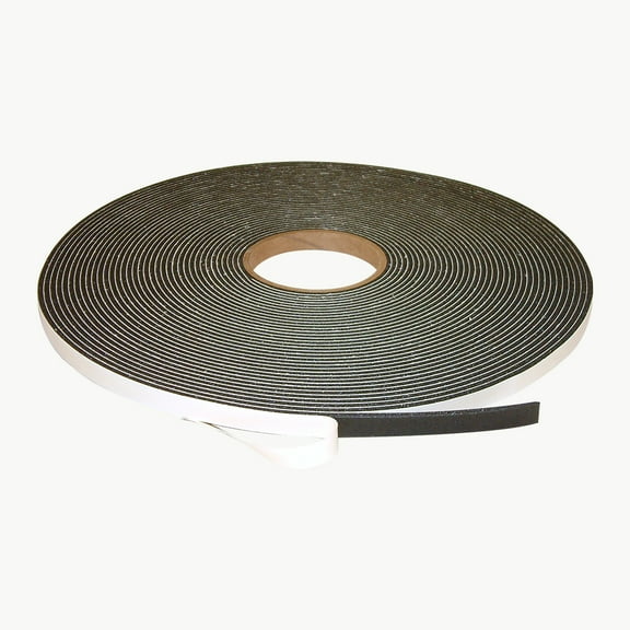 JVCC Low-Density PVC Foam Tape [Single-Sided, Closed Cell] (SCF-01): 1/2 in. x 75 ft. x 1/8 in. thick (Black)