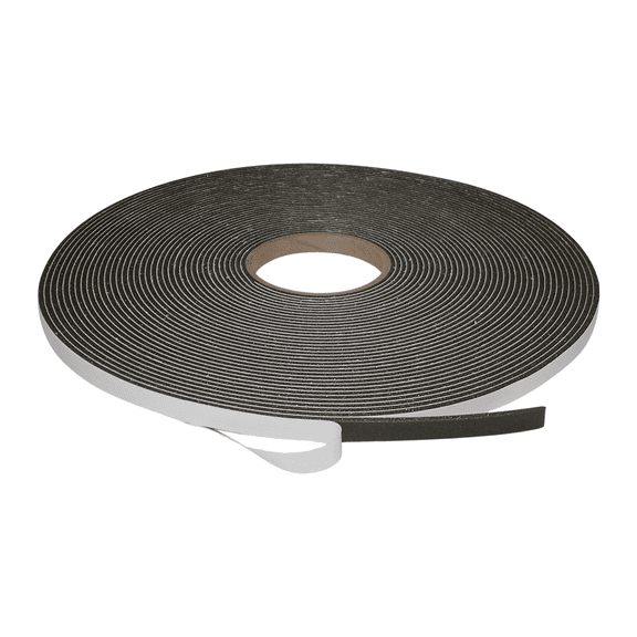 JVCC Low-Density PVC Foam Tape [Single-Sided, Closed Cell] (SCF-01): 1/2 in. x 75 ft. x 1/8 in. thick (Black)