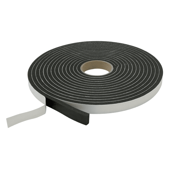 JVCC Low-Density PVC Foam Tape [Single-Sided, Closed Cell] (SCF-01): 1 in. x 30 ft. x 3/8 in. thick (Black)