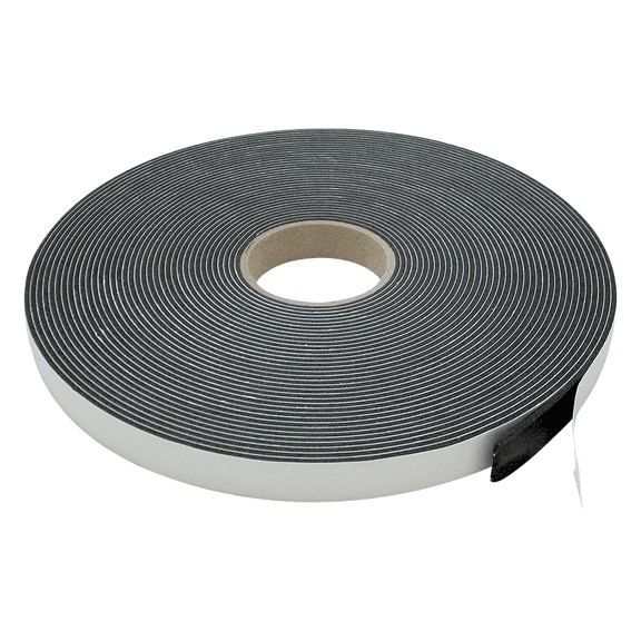 JVCC Low-Density PVC Foam Tape [Single-Sided, Closed Cell] (SCF-01): 1 in. x 75 ft. x 1/8 in. thick (Black)