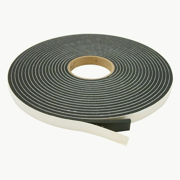 JVCC Low-Density PVC Foam Tape [Single-Sided, Closed Cell] (SCF-01): 3/4 in. x 420 in. x 1/4 in. thick (Black)