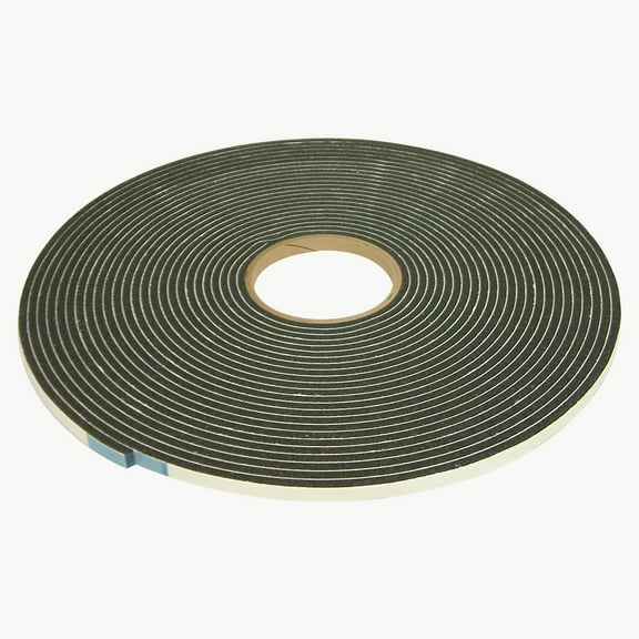 JVCC Low-Density PVC Foam Tape [Single-Sided, Closed Cell] (SCF-01): 3/8 in. x 50 ft. x 3/16 in. thick (Black)