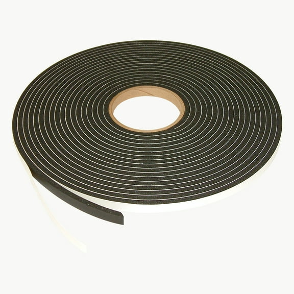 JVCC SCF-02 Medium-Density PVC Foam Tape: 1/4 in. thick x 1/2 in x 35 ft. (Black)