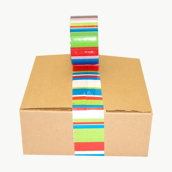 JVCC SLPT20 Designer Packaging Tape: 2 in. x 75 ft. (Color Bars)