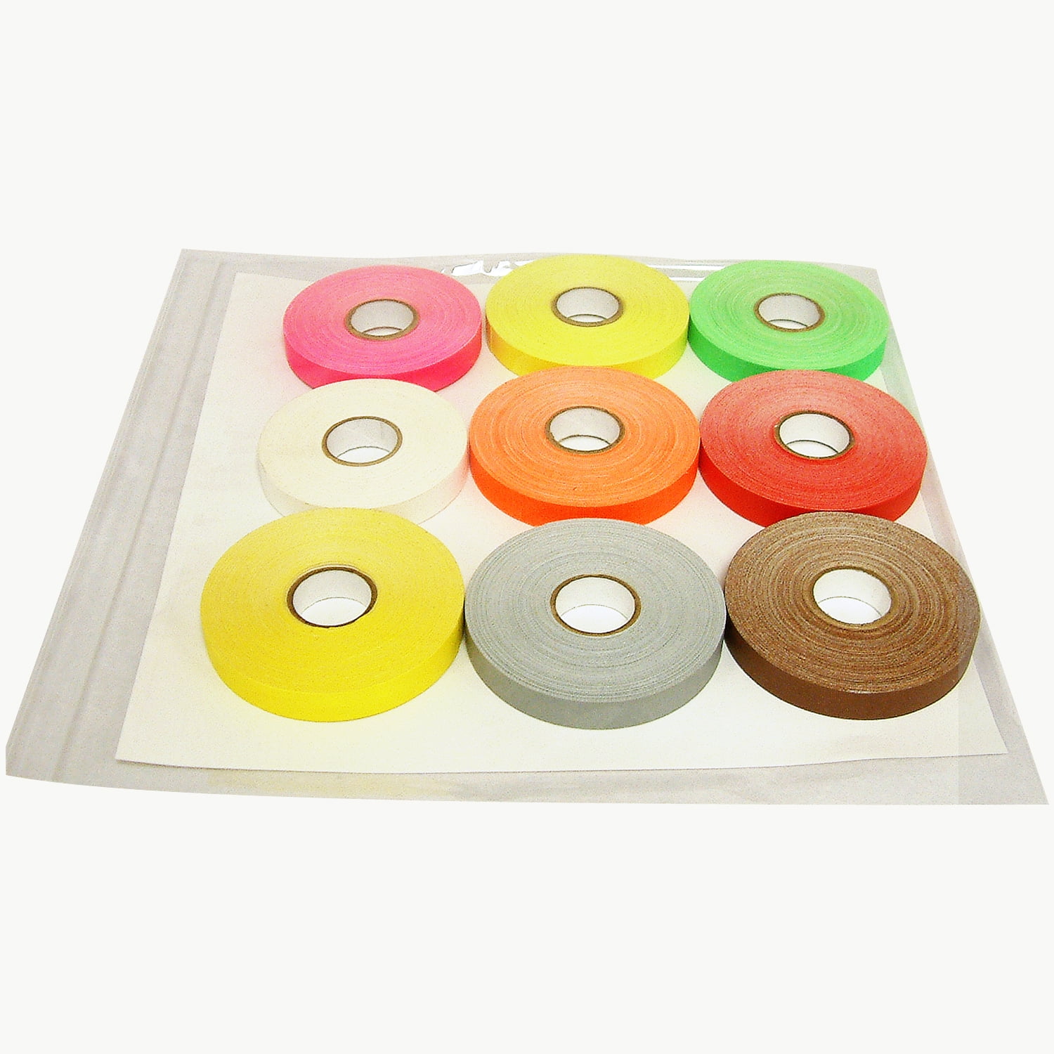 JVCC Spike-Pack Spike Tape Multi-Pack: 1/2 in x 60 ft. (Fluorescent Green, Fl. Orange, Fl. Pink, Fl. Yellow, Brown, Grey, Red, White, Yellow) *9 rolls [9 rolls/pack]