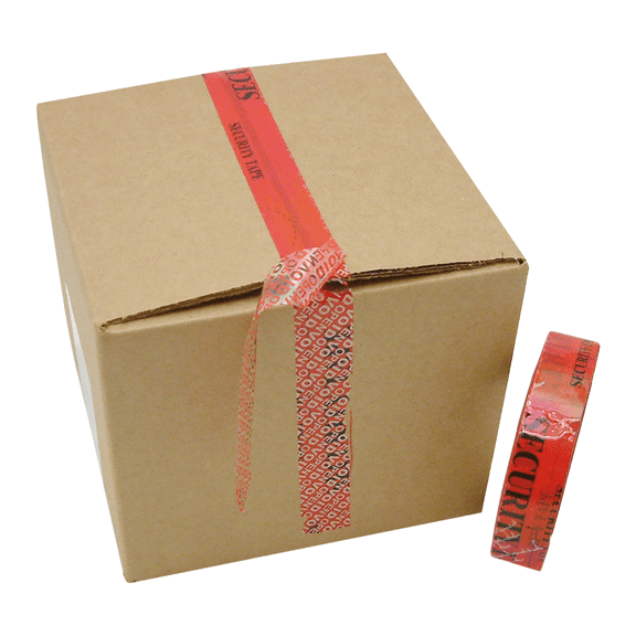 JVCC Tamper Evident Carton Sealing Tape [Instant Grab] (TEV-ST): 1 in. x 55 yds. (Surface Printed Red with "OPENED VOID" message if removed)