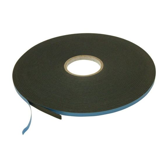 JVCC Window Glazing Tape - Double Sided PE Foam Tape, AAMA Approved, 3/8 in x 75 ft, Black - for Window Installation, Emblems, & Mirrors