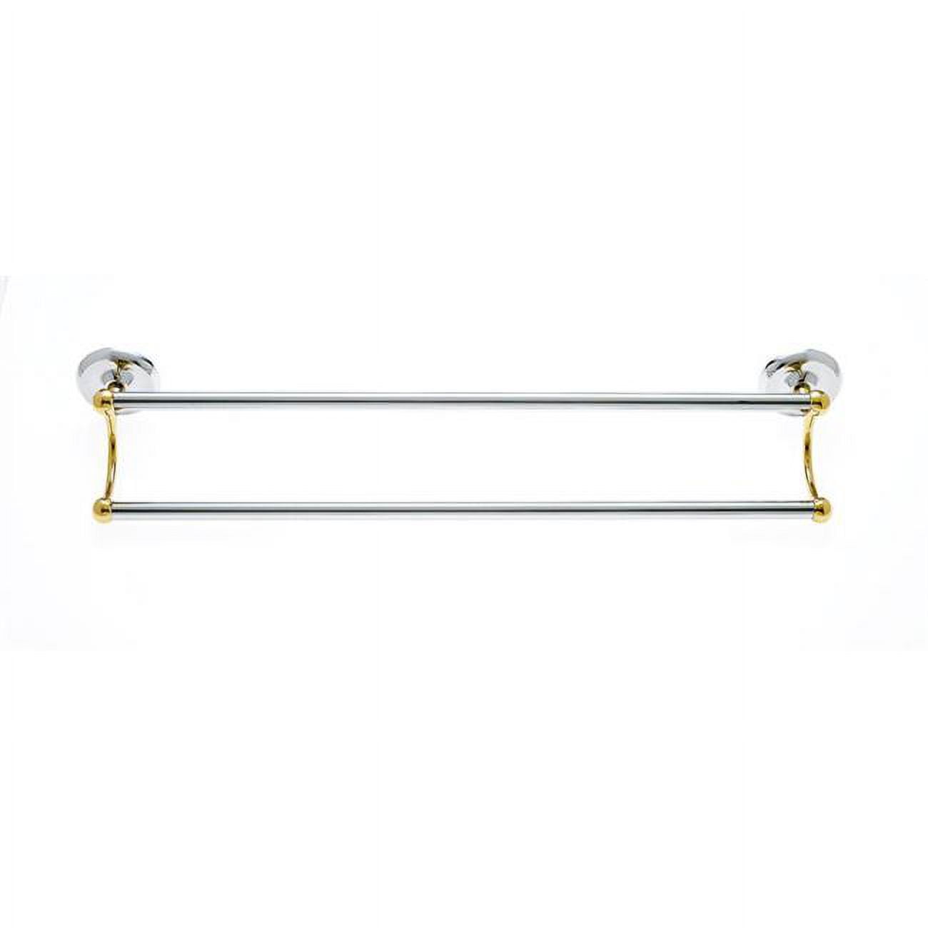 JVJHardware 21548 Plain 24 in. Double Towel Bar Set Concealed Screw