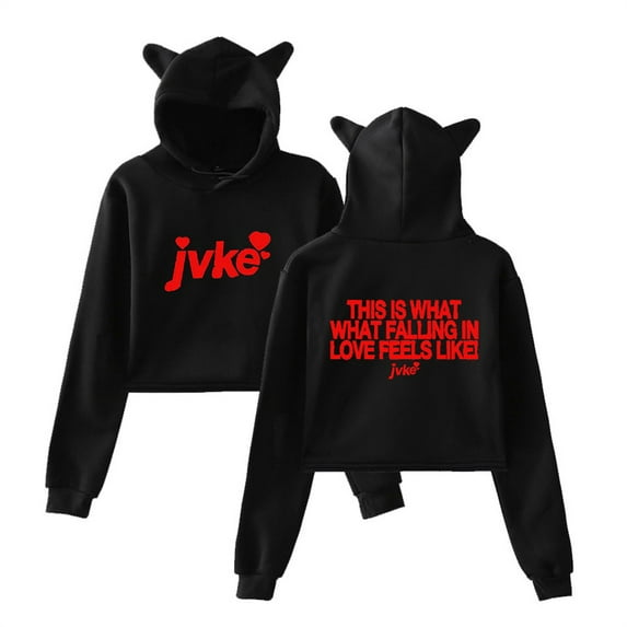 JVKE Falling in Love Cat Ear Hoodies Women Clothing Fashion Bear Ear Sweatshirts