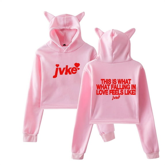 JVKE Falling in Love Cat Ear Hoodies Women Clothing Fashion Bear Ear Sweatshirts