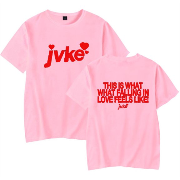 JVKE Falling in Love Tshirt Casual Short Sleeve Fashion Crewneck Hip Hop Top Tee