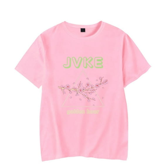 JVKE Golden Hour Merch - Soft Cotton Short Sleeve T-Shirt Tour Unisex Tee,4XL,Pink