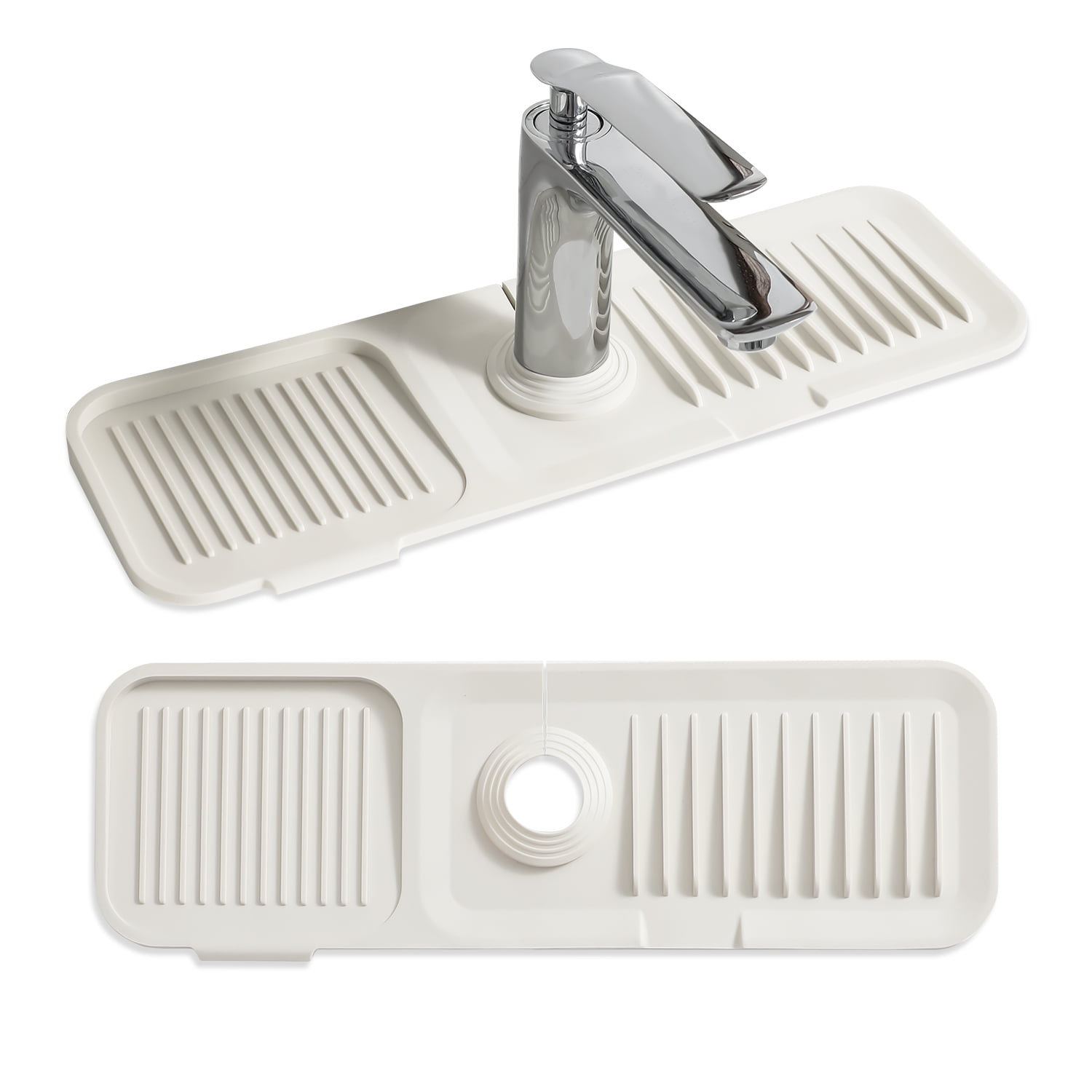 Kitchen Sink Splash Guard, 14.6” X 5.5“ Silicone Sink Faucet Mat