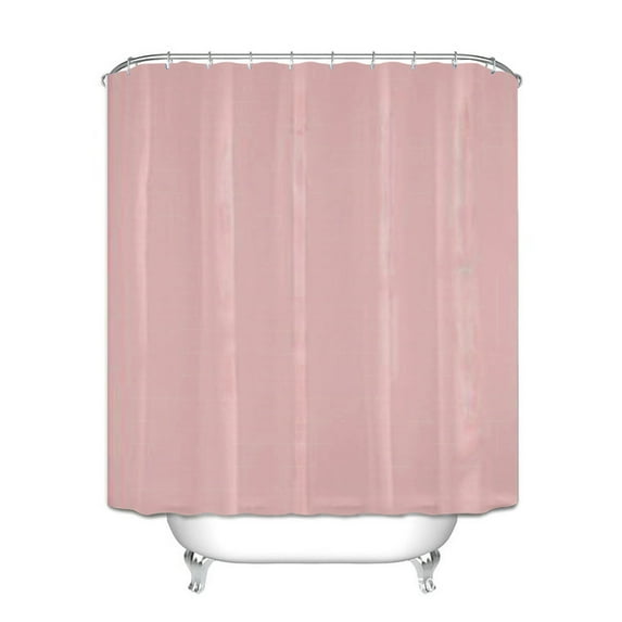 JVMU Bathroom Shower Curtain Polyester Solid Color Waterproof 72 x 72 Inch Hooks Included, Pink