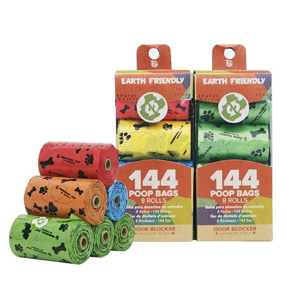 JVMU PET Dog Poop Bags 144 Bags 100% Unscented Leak Proof Biodegradable Thick Strong Dog Waste Bags