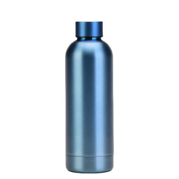 JVMU Thermos Mug 18oz Water Bottle Double Wall Stainless Steel Insulated Multicolor Outdoor Sports Travel, Glossy Blue