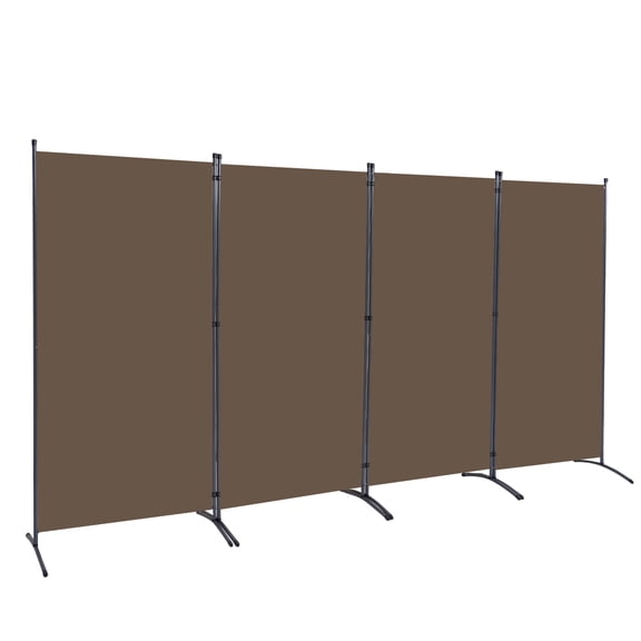 JVVMNJLK Indoor Room Divider, Portable Office Divider, Convenient Movable (4-Panel), Folding Partition Privacy Screen for Bedroom,Dining Room, Study,136" W x 19.7" D x 71.3" H, Brown