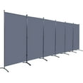 thumbnail image 1 of JVVMNJLK Indoor Room Divider, Portable Office Divider, Convenient Movable (6-Panel), Folding Partition Privacy Screen for Bedroom,Dining Room, Study,204" W x 19.7" D x 71.3" H, Gray, 1 of 6