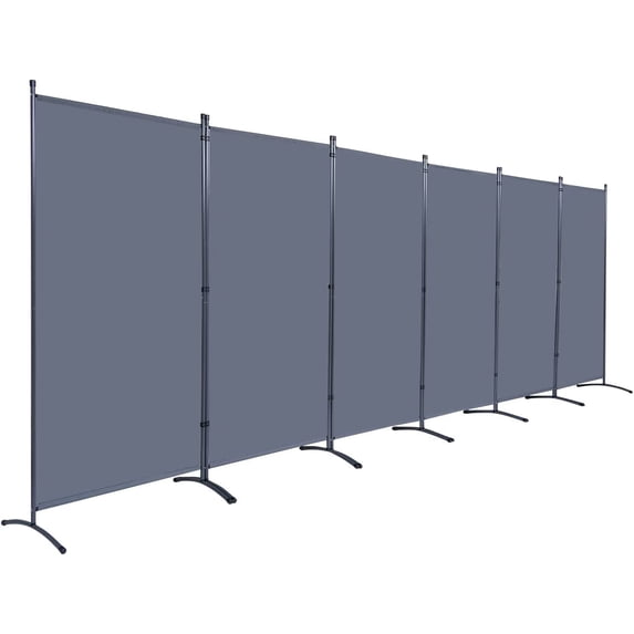 JVVMNJLK Indoor Room Divider, Portable Office Divider, Convenient Movable (6-Panel), Folding Partition Privacy Screen for Bedroom,Dining Room, Study,204" W x 19.7" D x 71.3" H, Gray