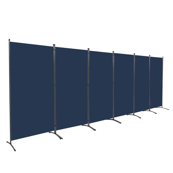 JVVMNJLK Indoor Room Divider, Portable Office Divider, Convenient Movable (6-Panel), Folding Partition Privacy Screen for Bedroom,Dining Room, Study,204" W x 19.7" D x 71.3" H, Navy Blue