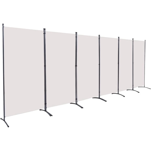 JVVMNJLK Indoor Room Divider, Portable Office Divider, Convenient Movable (6-Panel), Folding Partition Privacy Screen for Bedroom,Dining Room, Study, 204" W x 19.7" D x 71.3" H, Beige
