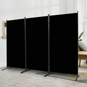 JVVMNJLK Indoor Room Divider, Portable Office Divider, Convenient Movable3-Panel, Folding Partition Privacy Screen for Bedroom, Dining Room, Study, 102 W x 19.7 D x 71.3 H, Black