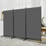 JVVMNJLK Indoor Room Divider,Portable Office Divider,Convenient Movable3-Panel,Folding Partition Privacy Screen for Bedroom,Dining Room, Study,102 W x 19.7 D x 71.3 H,Dark Gray