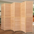 thumbnail image 1 of JVVMNJLK Room Divides Folding Privacy Screens, 6FT Bamboo Room Divider Wall Screen, Partition Room Dividers for Room Separation 6 Panel Hand Made Mesh Woven Wall Divider Panel, Brown, 1 of 6