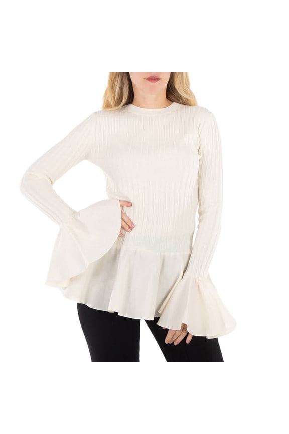 JW Anderson Contrast Woven Hem Knit Top, Size X-Small