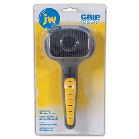 JW - DOG/CAT SELF CLEANING SLICKER GRAY/YELLOW