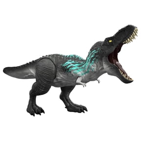 Jurassic World Muscle Madness Tyrannosaurus Rex Action Figure, T-Rex with Grow Feature & Roar