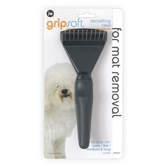 Petmate JW Pet Gripsoft Dematting Rake Dog Brush