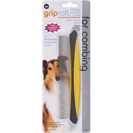 JW Gripsoft Rotating Comfort Comb Fine/Course Comb - 8" Wide