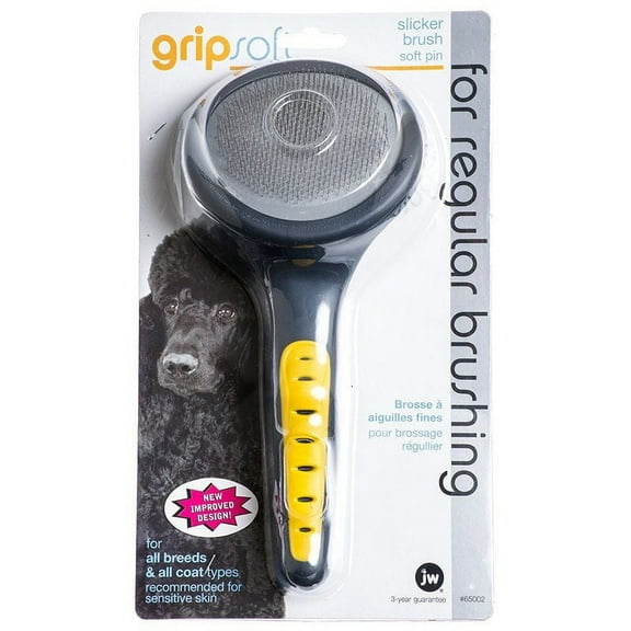 JW Gripsoft Soft Pin Slicker Brush [Dog, Brushes & Shedding Tools] Soft Pin Slicker Brush