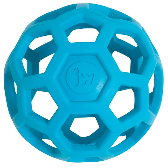 Jw Pet Hol-ee Roller Natural Rubber Dog Toy Puzzle Ball, Tug & Fetch or Stuff Treats, Medium 4.5" for Small to Medium Breeds, Assorted