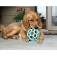 thumbnail image 1 of JW HOL-ee Roller™ Tug and Fetch Treat Dispenser Puzzle Ball Dog Toy, Natural Rubber, Large 5.5" for Dogs 60+ lb, Blue, Pack of 1, 1 of 8