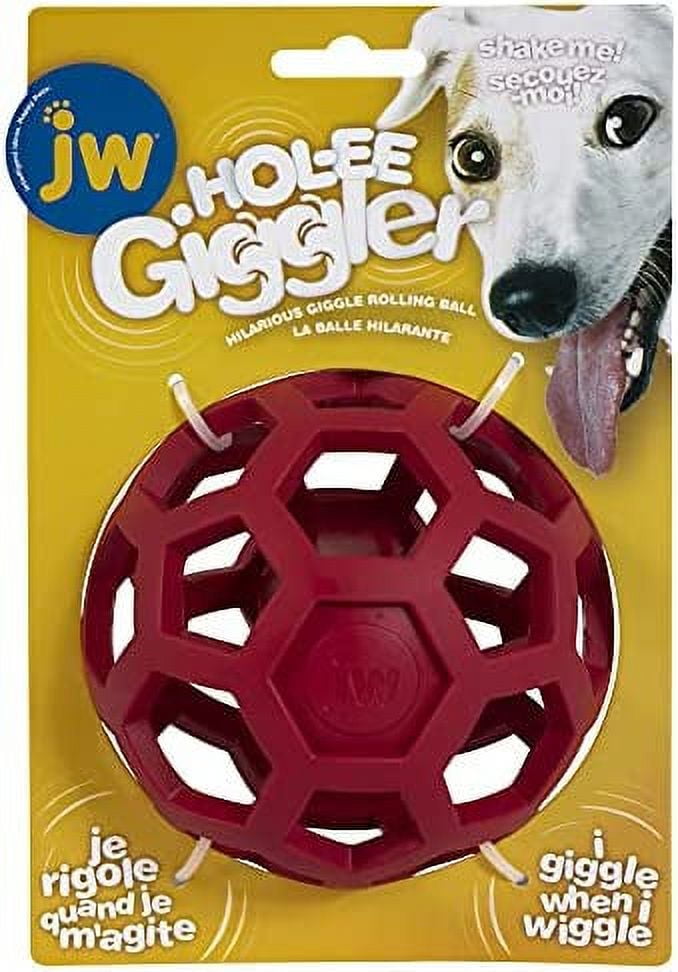 JW Holee Roller Dog Fetch Treat Dispenser Puzzle Ball Makes Fun Giggle