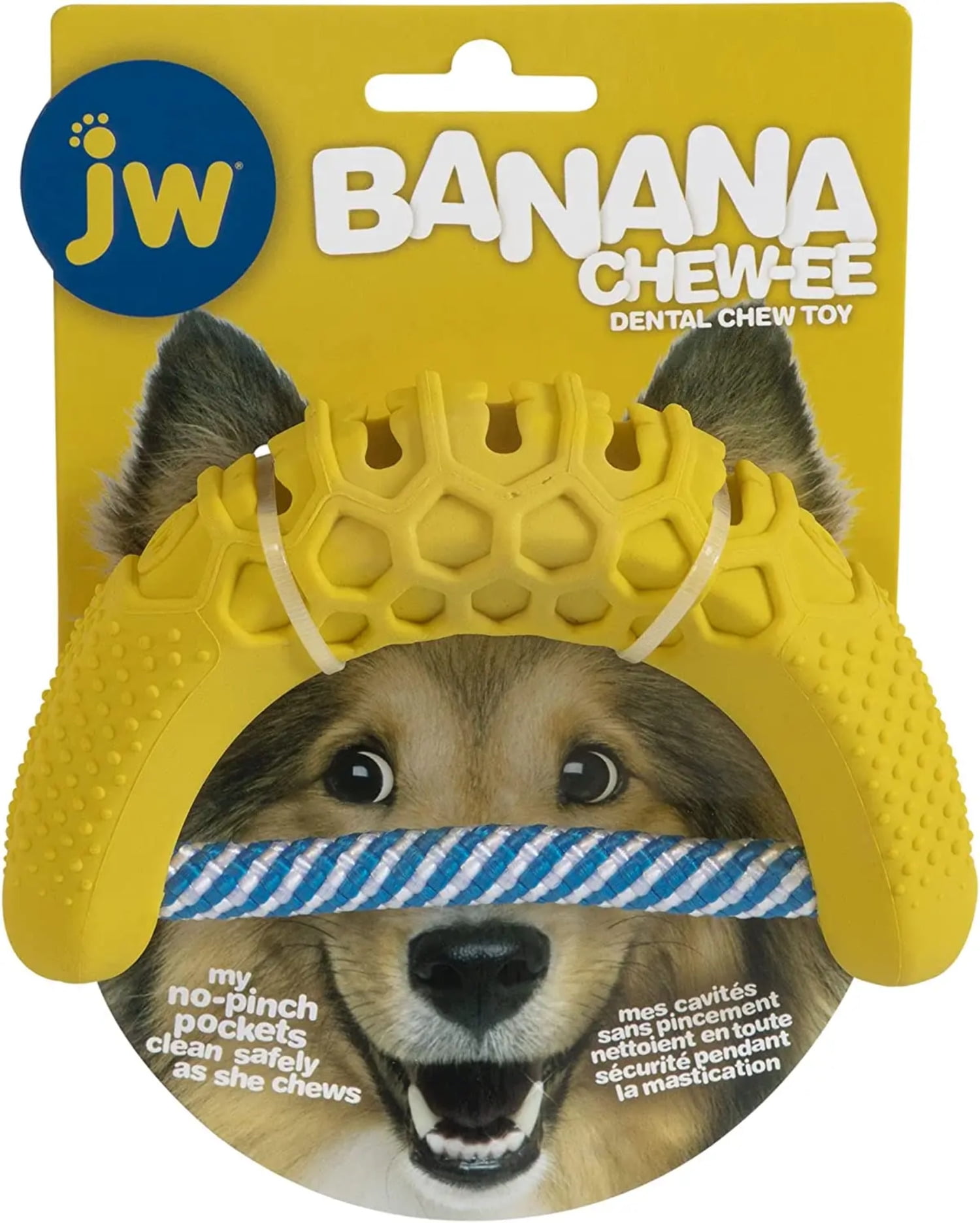 JW Pet Banana Chew-Ee Dental Dog Chew Toy - Walmart.com