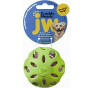 JW Pet Crackle Heads Rubber Ball Dog Toy Medium, 1 count