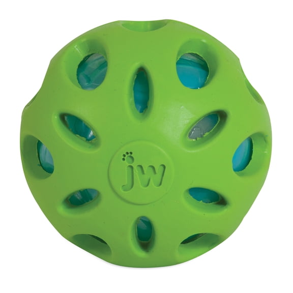 JW Crackle Ball Non-Toxic Rubber Dog Toys for Dogs 30-60 lb, Assorted, Medium, Pack of 1