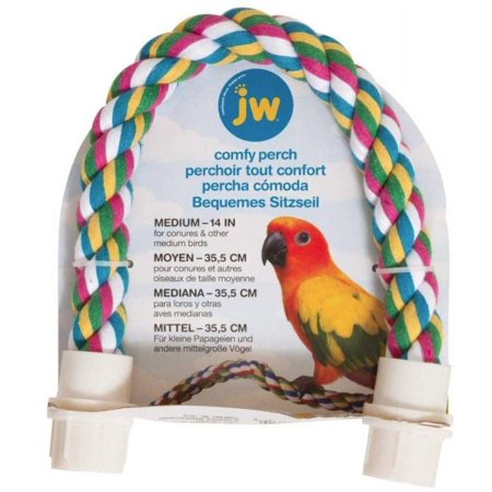 JW Pet Flexible Multi-Color Comfy Rope Perch 14 Inch [Bird, Perches Plastic & Other] Medium 1 count