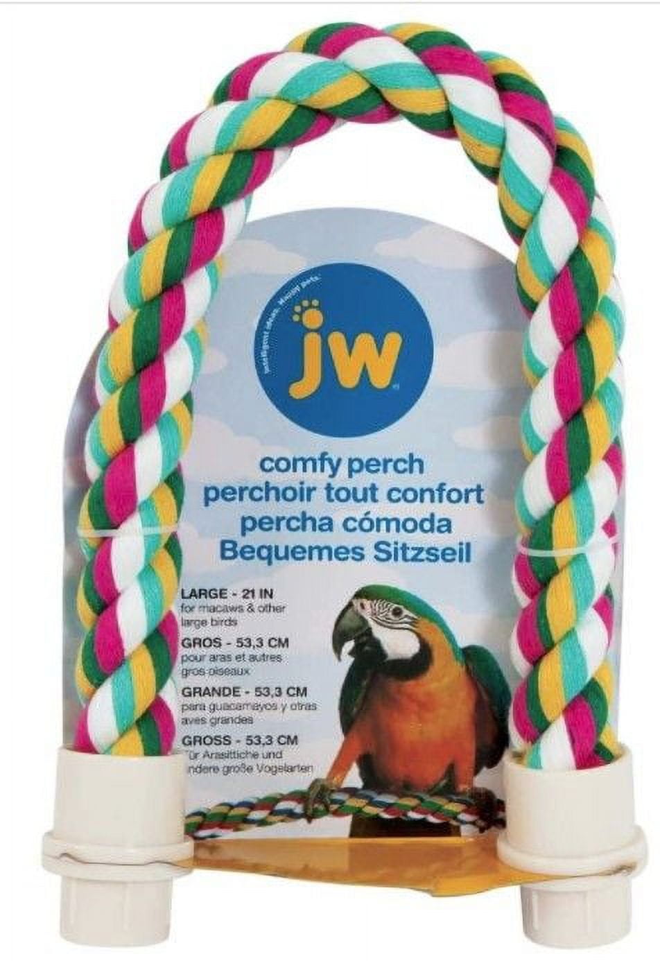 JW Pet Flexible MultiColor Comfy Rope Perch 21 Inch [Bird, Perches