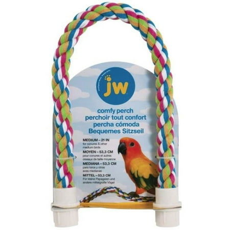 JW Pet Flexible Multi-Color Comfy Rope Perch 21 Inch [Bird, Perches Plastic & Other] Medium 1 count