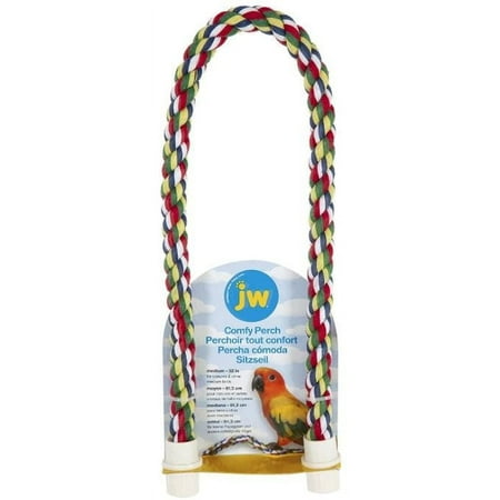 JW Pet Flexible Multi-Color Comfy Rope Perch 32 Inch [Bird, Perches Plastic & Other] Medium 1 count