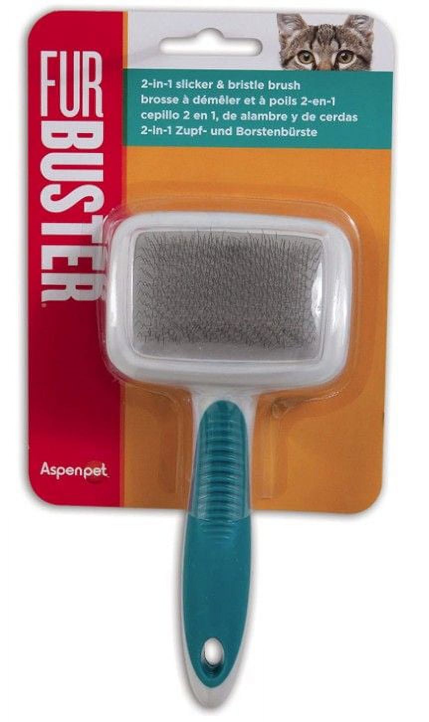 JW Pet Furbuster 2In1 Slicker and Bristle Brush for Cats [Cat